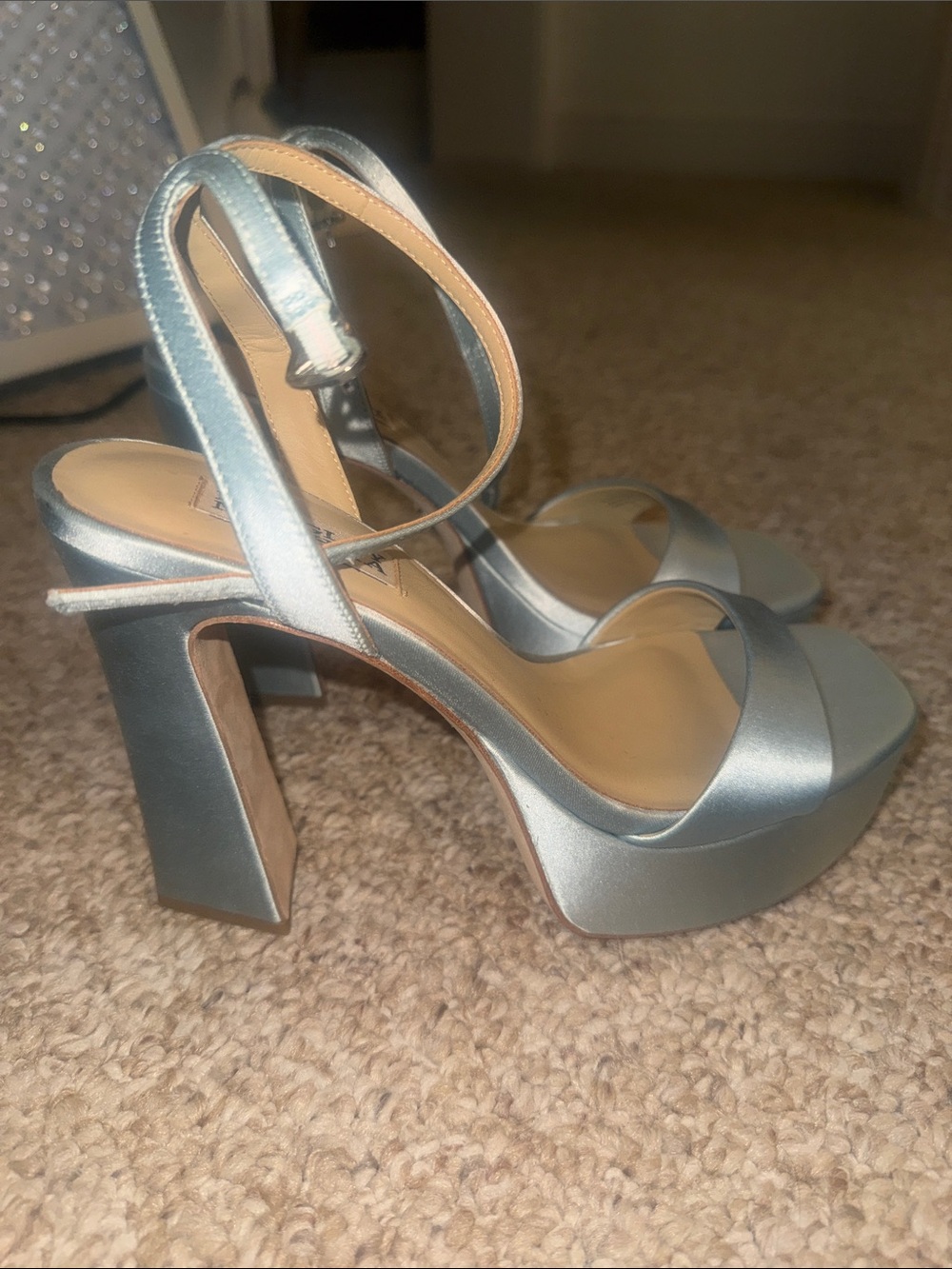 Badgley Mischka Caia Platform Sandal with Heart-Shaped Buckle